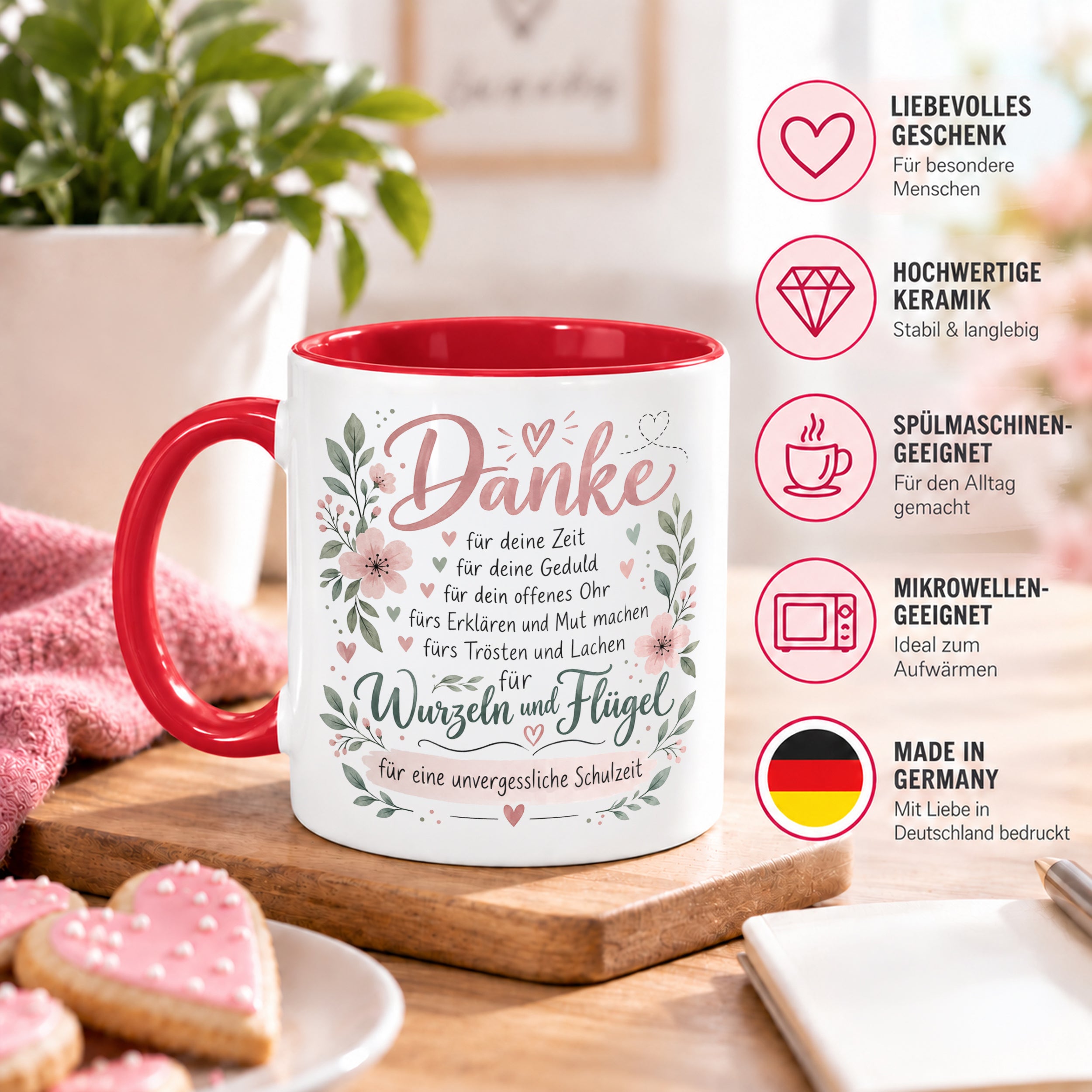 Danke Lehrerin Lehrer Tasse 330 ml Abschiedsgeschenk Schule Schuljahresende Dankeschön Keramiktasse mit Spruch