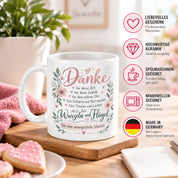 Danke Lehrerin Lehrer Tasse 330 ml Abschiedsgeschenk Schule Schuljahresende Dankeschön Keramiktasse mit Spruch