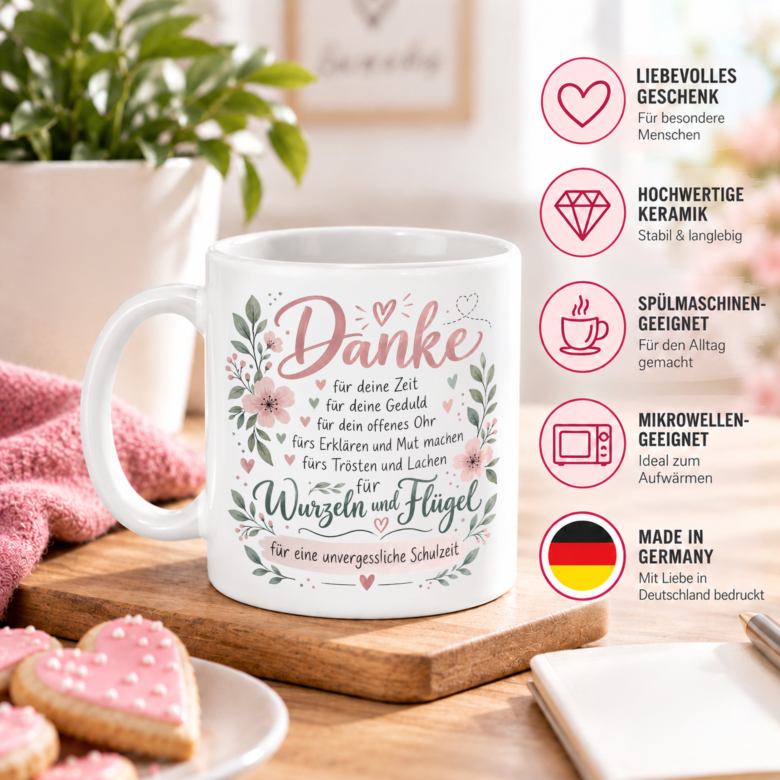 Danke Lehrerin Lehrer Tasse 330 ml Abschiedsgeschenk Schule Schuljahresende Dankeschön Keramiktasse mit Spruch