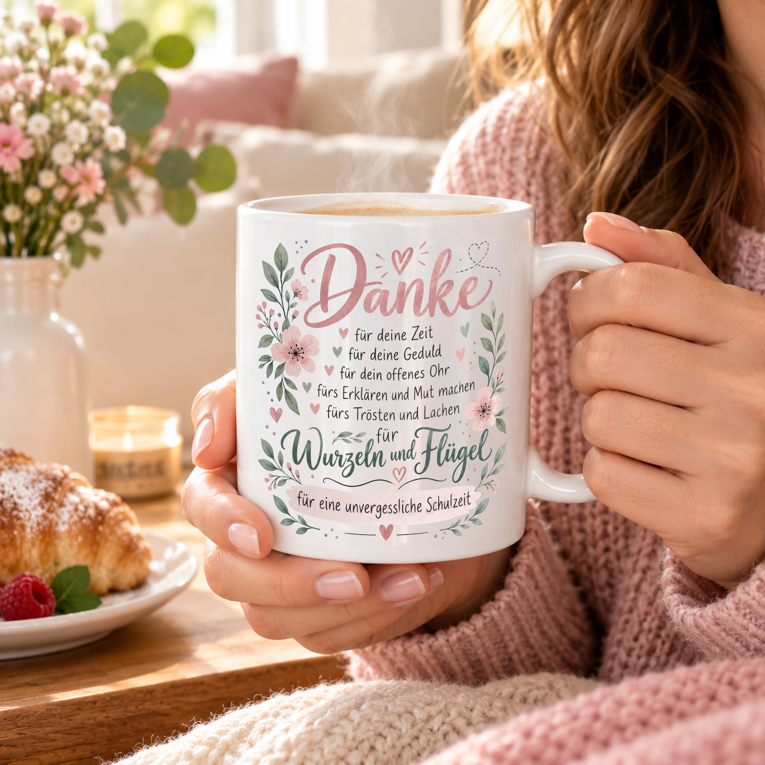 Danke Lehrerin Lehrer Tasse 330 ml Abschiedsgeschenk Schule Schuljahresende Dankeschön Keramiktasse mit Spruch