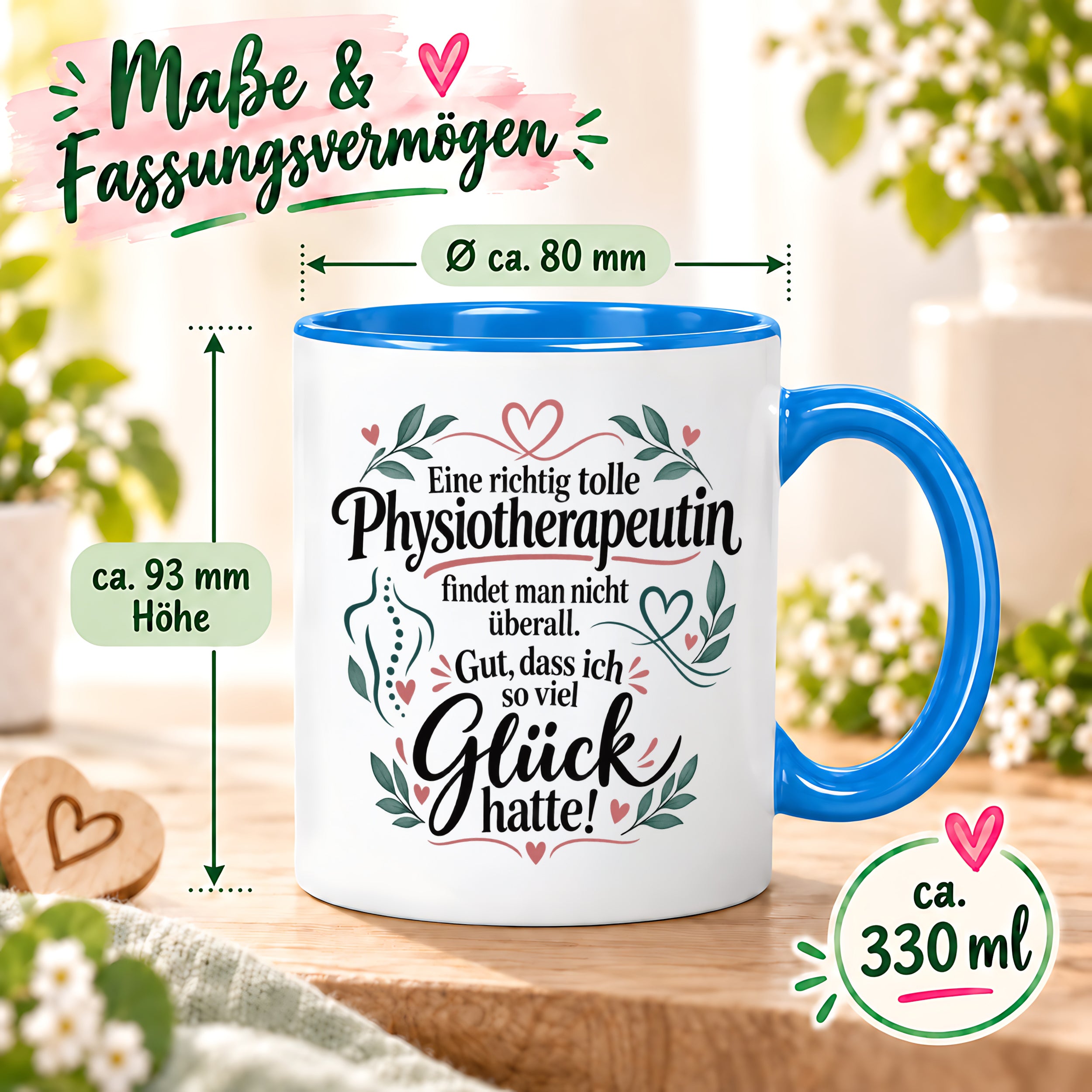Tasse Physiotherapeutin Danke Geschenk beste Physiotherapeutin lustige Kaffeetasse Praxis Geburtstag Weihnachten 330 ml