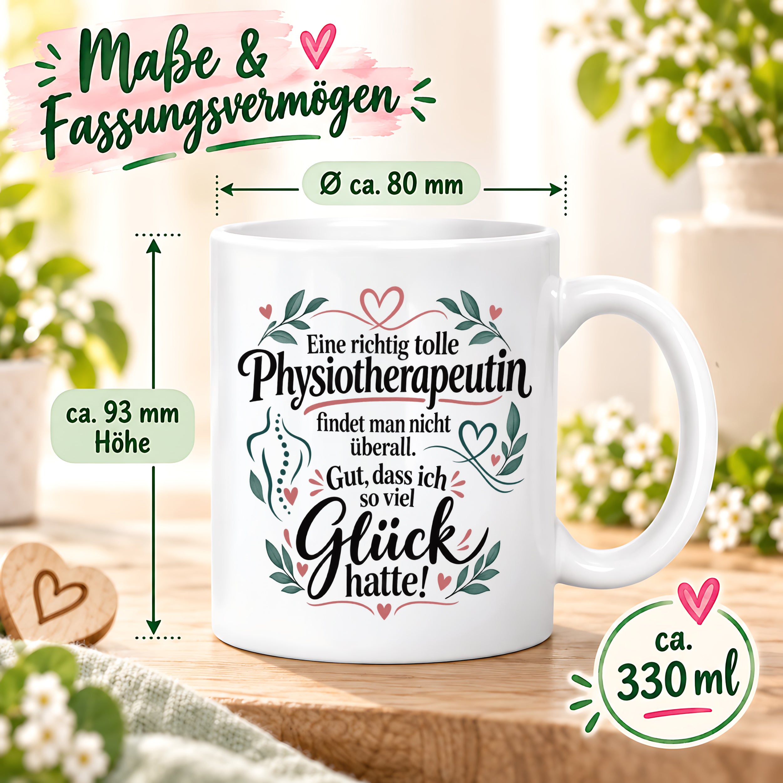 Tasse Physiotherapeutin Danke Geschenk beste Physiotherapeutin lustige Kaffeetasse Praxis Geburtstag Weihnachten 330 ml