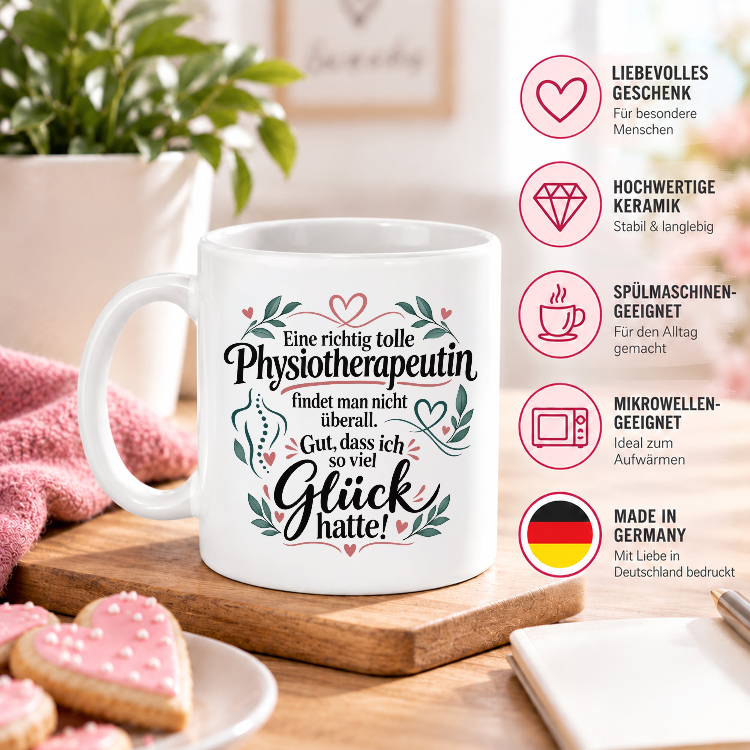 Tasse Physiotherapeutin Danke Geschenk beste Physiotherapeutin lustige Kaffeetasse Praxis Geburtstag Weihnachten 330 ml