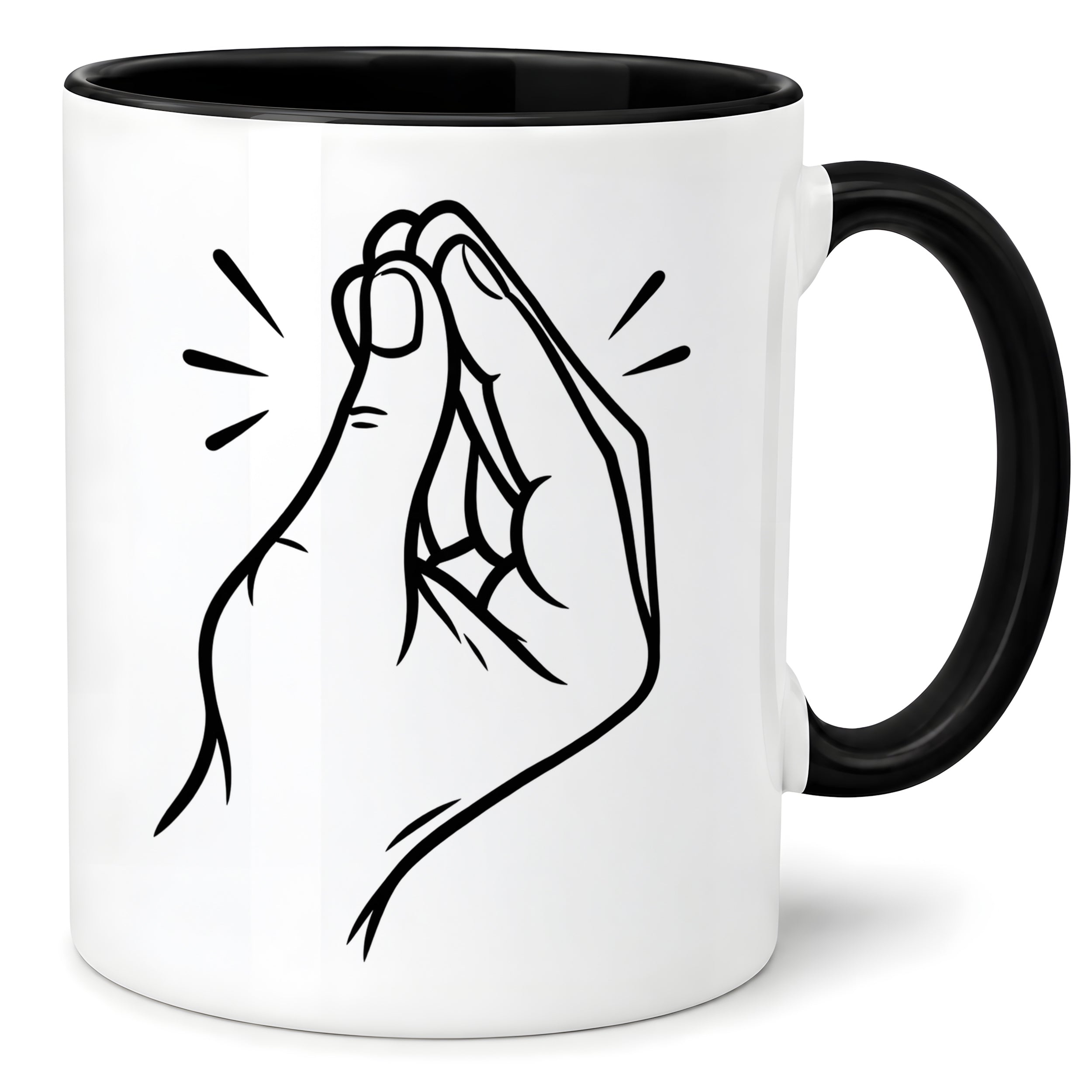 Italienische Geste Tasse 330 ml Italien Geschenk Keramiktasse Handzeichen lustig für Italien Fans Geburtstag Weihnachten