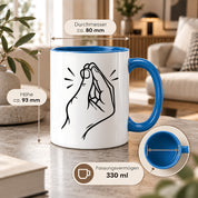 Italienische Geste Tasse 330 ml Italien Geschenk Keramiktasse Handzeichen lustig für Italien Fans Geburtstag Weihnachten