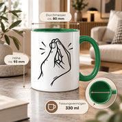 Italienische Geste Tasse 330 ml Italien Geschenk Keramiktasse Handzeichen lustig für Italien Fans Geburtstag Weihnachten