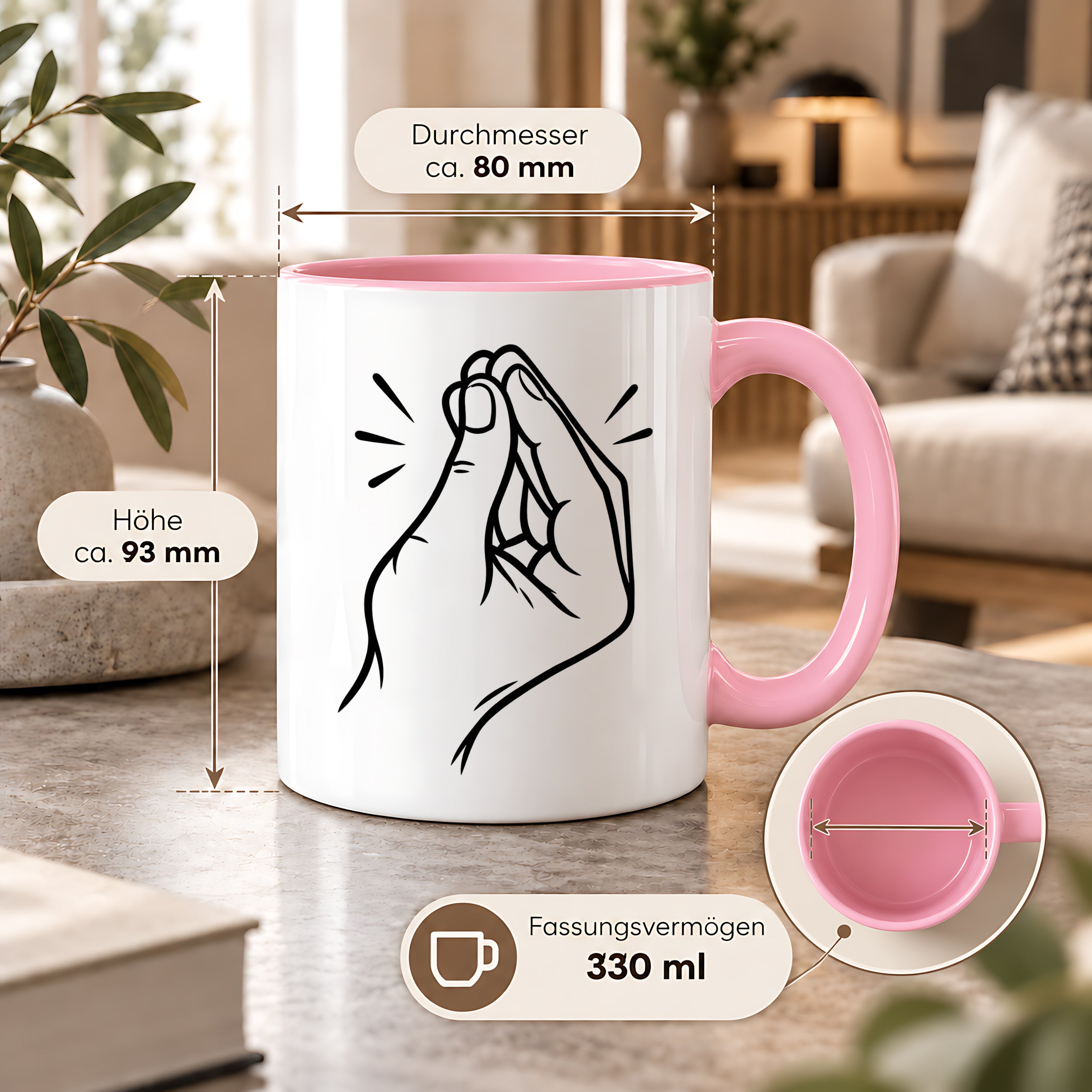 Italienische Geste Tasse 330 ml Italien Geschenk Keramiktasse Handzeichen lustig für Italien Fans Geburtstag Weihnachten