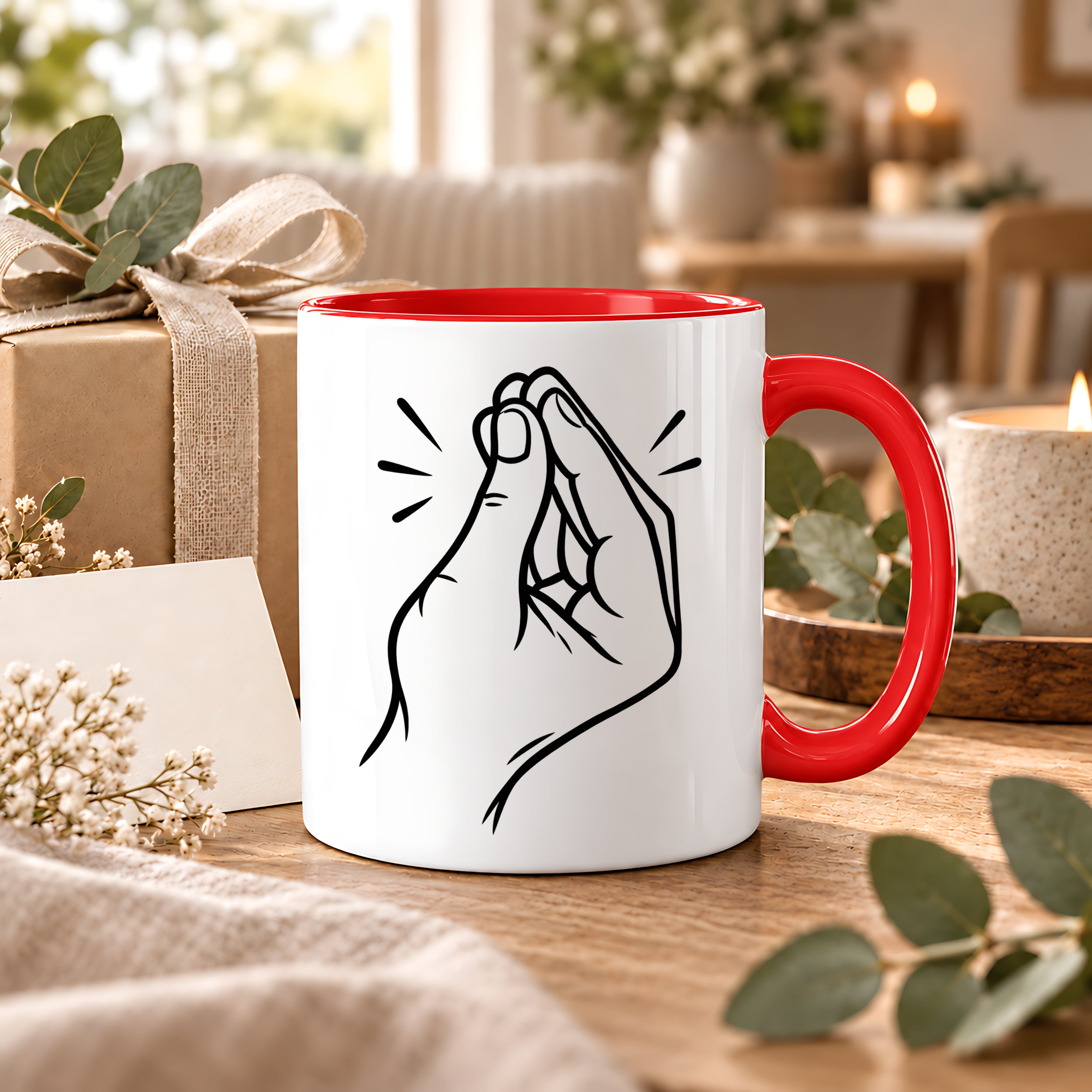 Italienische Geste Tasse 330 ml Italien Geschenk Keramiktasse Handzeichen lustig für Italien Fans Geburtstag Weihnachten