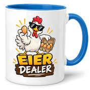 Eier Dealer Tasse Huhn Geschenk 330 ml lustige Keramiktasse für Hühnerhalter Geflügel Fans Geburtstag Weihnachten