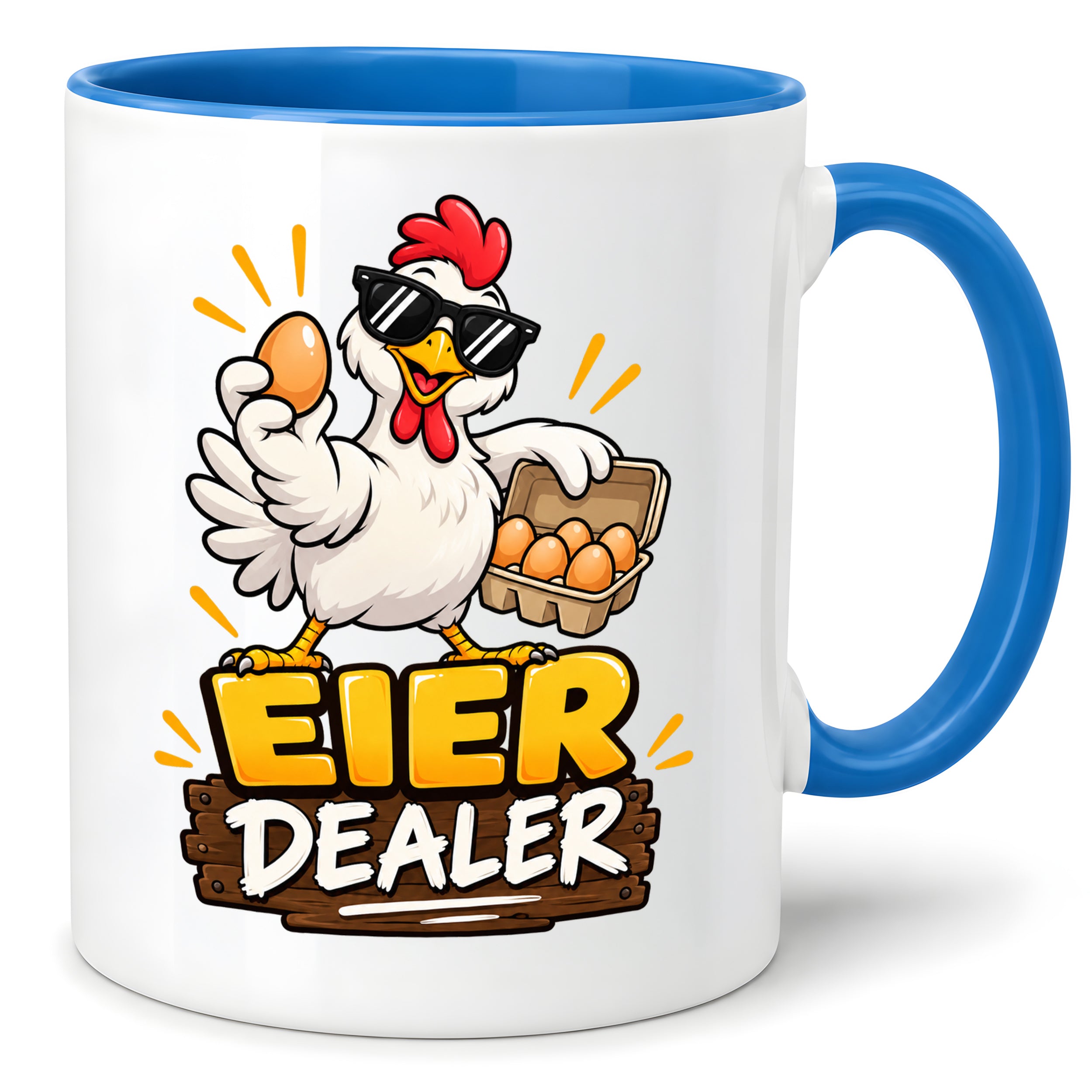 Eier Dealer Tasse Huhn Geschenk 330 ml lustige Keramiktasse für Hühnerhalter Geflügel Fans Geburtstag Weihnachten