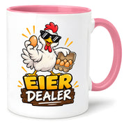Eier Dealer Tasse Huhn Geschenk 330 ml lustige Keramiktasse für Hühnerhalter Geflügel Fans Geburtstag Weihnachten