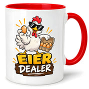 Eier Dealer Tasse Huhn Geschenk 330 ml lustige Keramiktasse für Hühnerhalter Geflügel Fans Geburtstag Weihnachten