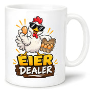 Eier Dealer Tasse Huhn Geschenk 330 ml lustige Keramiktasse für Hühnerhalter Geflügel Fans Geburtstag Weihnachten