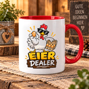 Eier Dealer Tasse Huhn Geschenk 330 ml lustige Keramiktasse für Hühnerhalter Geflügel Fans Geburtstag Weihnachten