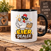 Eier Dealer Tasse Huhn Geschenk 330 ml lustige Keramiktasse für Hühnerhalter Geflügel Fans Geburtstag Weihnachten