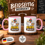 Eier Dealer Tasse Huhn Geschenk 330 ml lustige Keramiktasse für Hühnerhalter Geflügel Fans Geburtstag Weihnachten