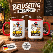Eier Dealer Tasse Huhn Geschenk 330 ml lustige Keramiktasse für Hühnerhalter Geflügel Fans Geburtstag Weihnachten