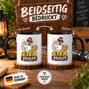 Eier Dealer Tasse Huhn Geschenk 330 ml lustige Keramiktasse für Hühnerhalter Geflügel Fans Geburtstag Weihnachten