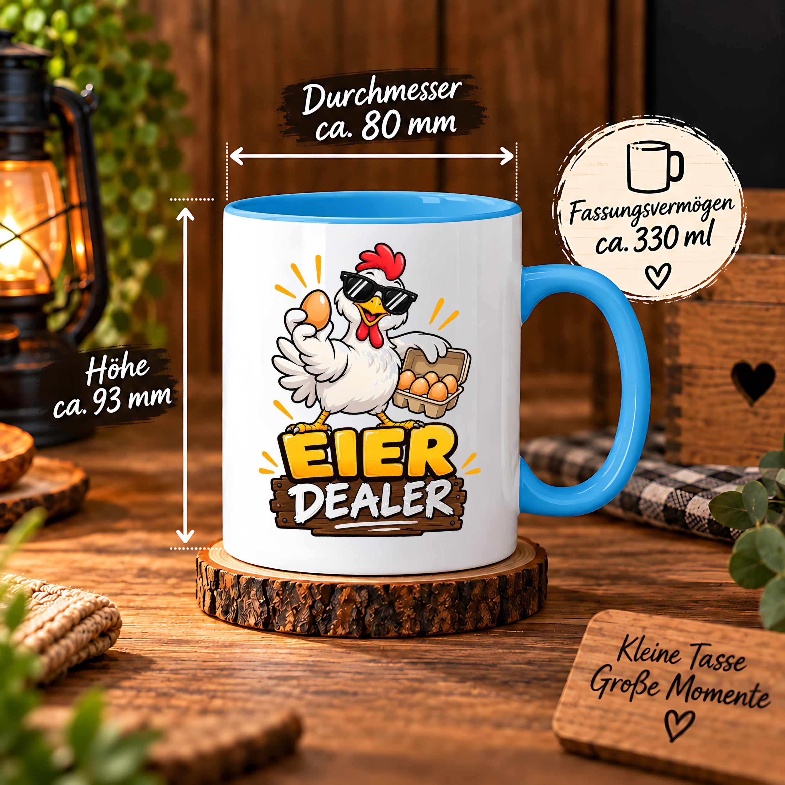 Eier Dealer Tasse Huhn Geschenk 330 ml lustige Keramiktasse für Hühnerhalter Geflügel Fans Geburtstag Weihnachten
