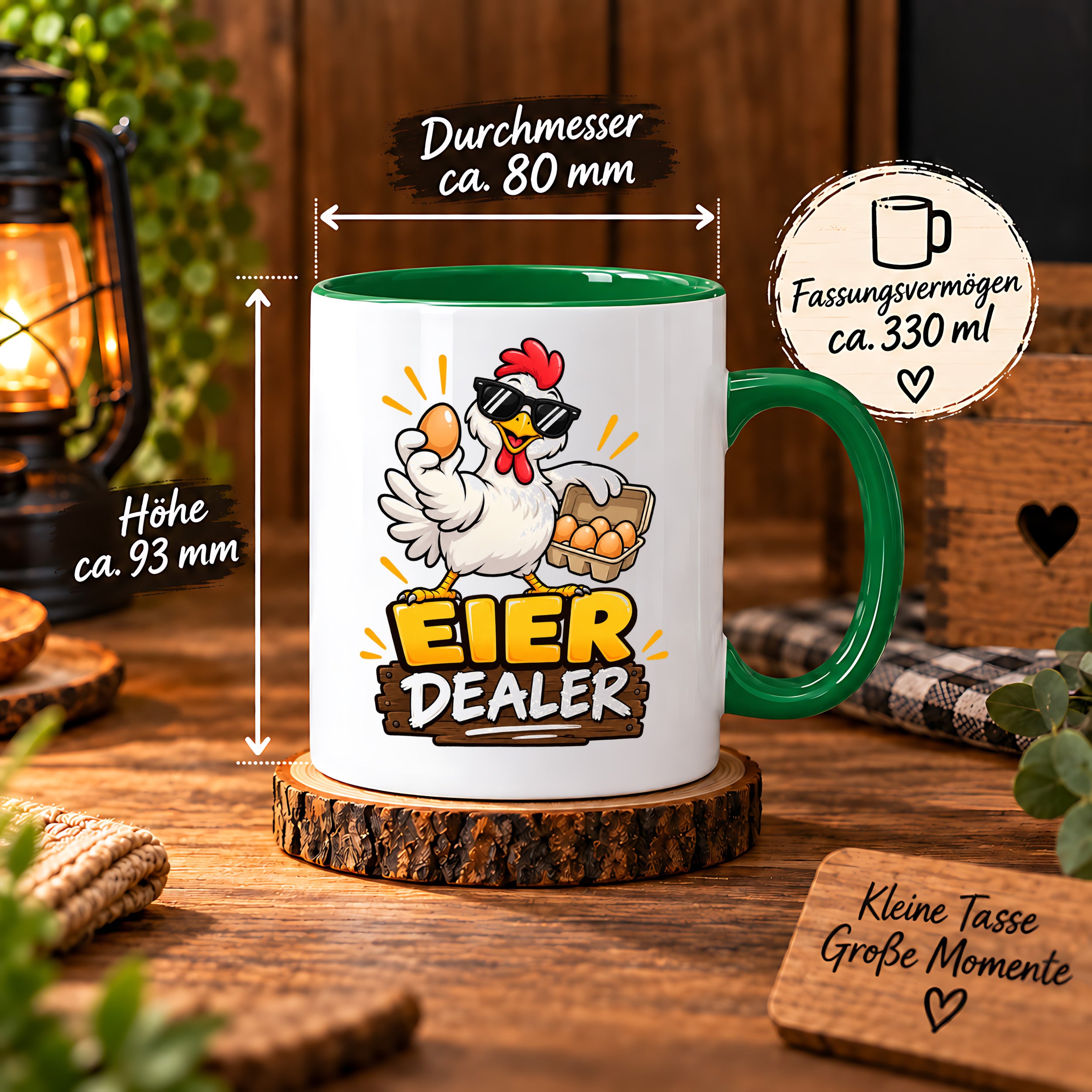 Eier Dealer Tasse Huhn Geschenk 330 ml lustige Keramiktasse für Hühnerhalter Geflügel Fans Geburtstag Weihnachten