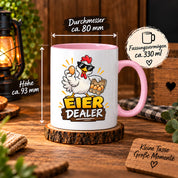 Eier Dealer Tasse Huhn Geschenk 330 ml lustige Keramiktasse für Hühnerhalter Geflügel Fans Geburtstag Weihnachten