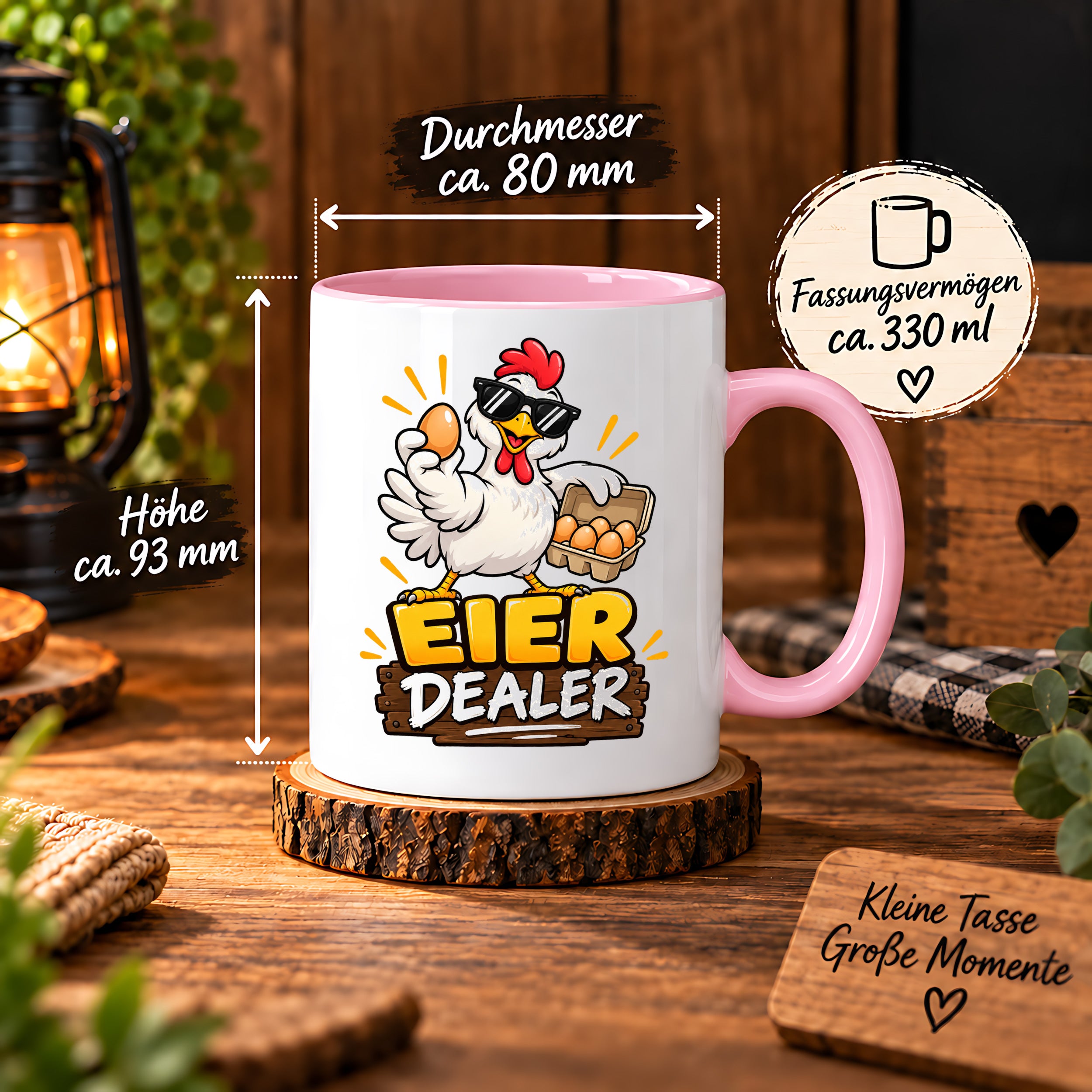 Eier Dealer Tasse Huhn Geschenk 330 ml lustige Keramiktasse für Hühnerhalter Geflügel Fans Geburtstag Weihnachten