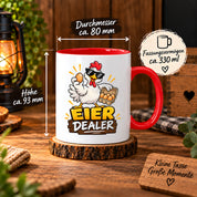 Eier Dealer Tasse Huhn Geschenk 330 ml lustige Keramiktasse für Hühnerhalter Geflügel Fans Geburtstag Weihnachten