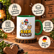 Eier Dealer Tasse Huhn Geschenk 330 ml lustige Keramiktasse für Hühnerhalter Geflügel Fans Geburtstag Weihnachten