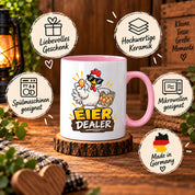 Eier Dealer Tasse Huhn Geschenk 330 ml lustige Keramiktasse für Hühnerhalter Geflügel Fans Geburtstag Weihnachten