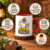 Eier Dealer Tasse Huhn Geschenk 330 ml lustige Keramiktasse für Hühnerhalter Geflügel Fans Geburtstag Weihnachten