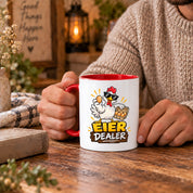 Eier Dealer Tasse Huhn Geschenk 330 ml lustige Keramiktasse für Hühnerhalter Geflügel Fans Geburtstag Weihnachten