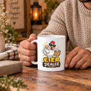 Eier Dealer Tasse Huhn Geschenk 330 ml lustige Keramiktasse für Hühnerhalter Geflügel Fans Geburtstag Weihnachten