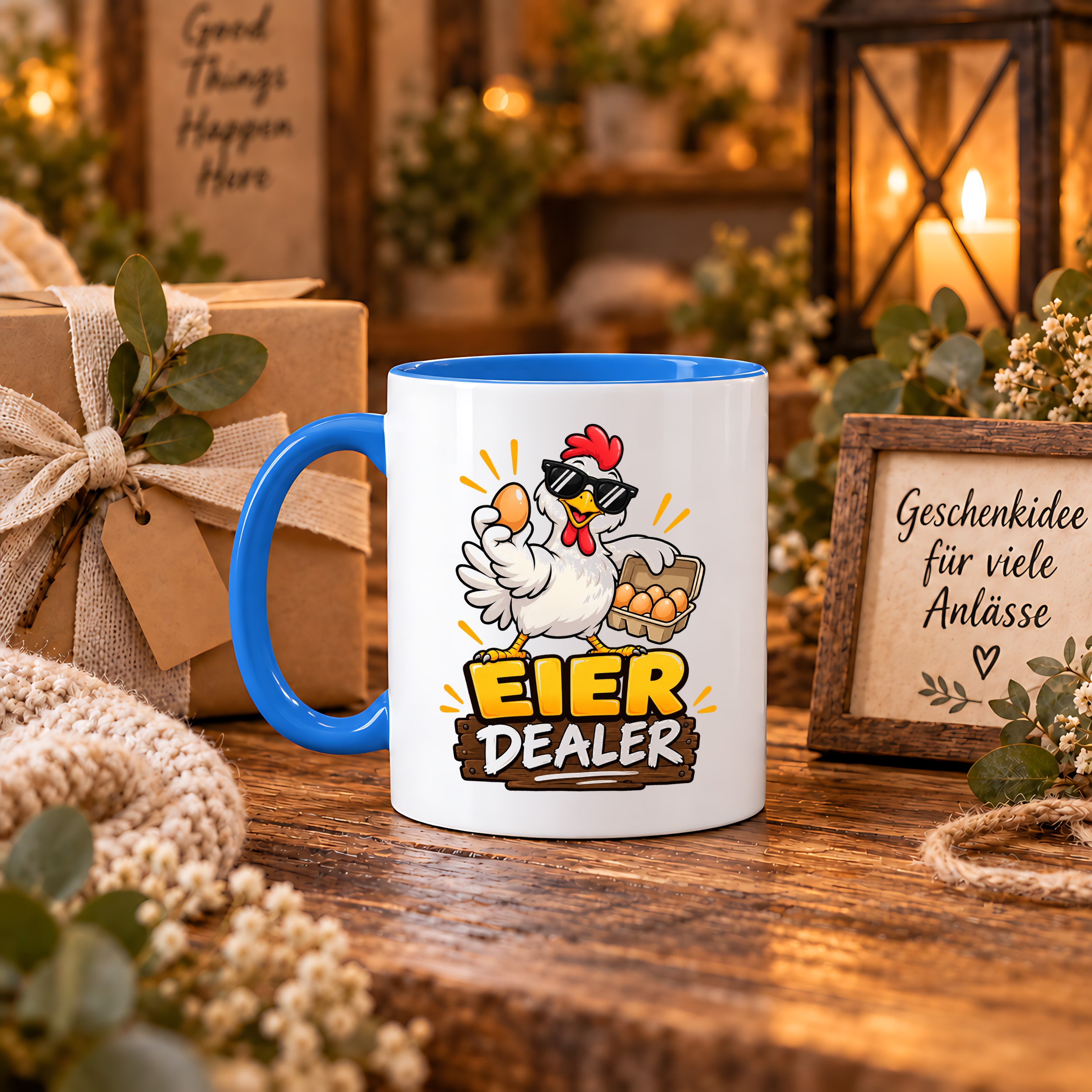 Eier Dealer Tasse Huhn Geschenk 330 ml lustige Keramiktasse für Hühnerhalter Geflügel Fans Geburtstag Weihnachten
