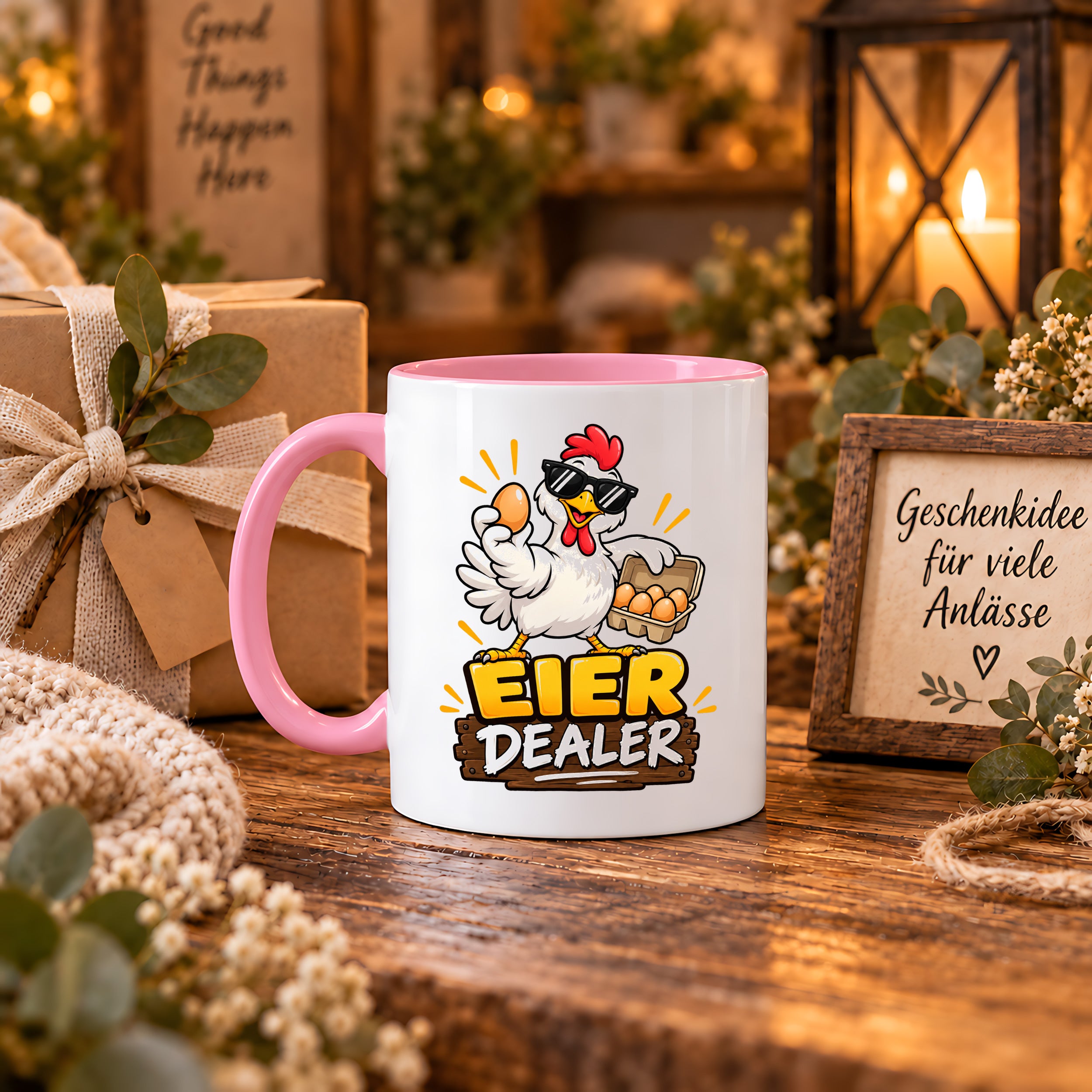 Eier Dealer Tasse Huhn Geschenk 330 ml lustige Keramiktasse für Hühnerhalter Geflügel Fans Geburtstag Weihnachten