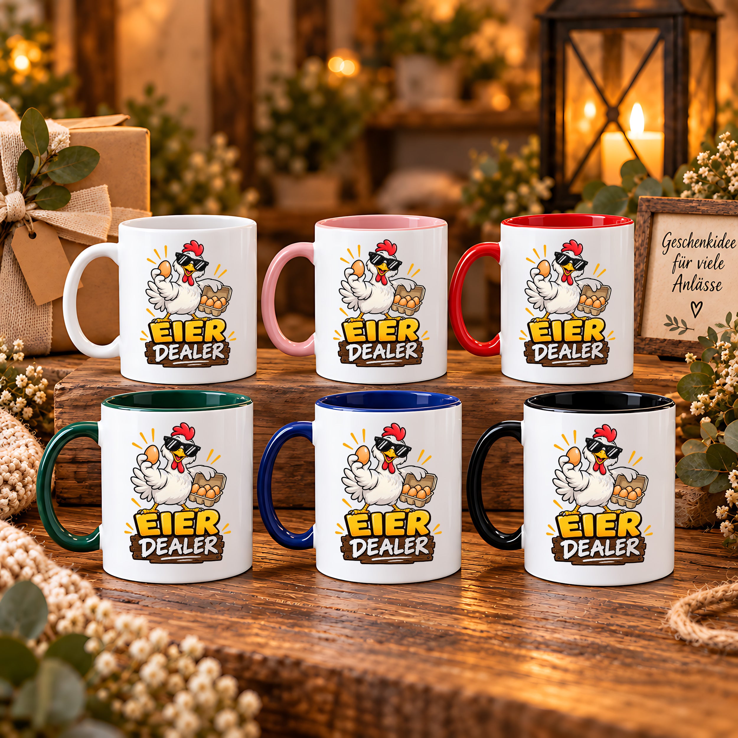 Eier Dealer Tasse Huhn Geschenk 330 ml lustige Keramiktasse für Hühnerhalter Geflügel Fans Geburtstag Weihnachten