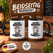 Tasse Guten Morgen Ganz dünnes Eis lustiger Katzen Spruch Morgenmuffel Geschenk Büro Kollegen Geburtstag 330 ml