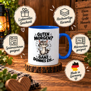 Tasse Guten Morgen Ganz dünnes Eis lustiger Katzen Spruch Morgenmuffel Geschenk Büro Kollegen Geburtstag 330 ml