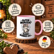 Tasse Guten Morgen Ganz dünnes Eis lustiger Katzen Spruch Morgenmuffel Geschenk Büro Kollegen Geburtstag 330 ml