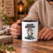 Tasse Guten Morgen Ganz dünnes Eis lustiger Katzen Spruch Morgenmuffel Geschenk Büro Kollegen Geburtstag 330 ml
