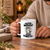 Tasse Guten Morgen Ganz dünnes Eis lustiger Katzen Spruch Morgenmuffel Geschenk Büro Kollegen Geburtstag 330 ml