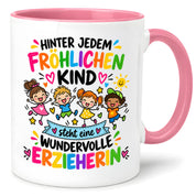 Tasse Erzieherin Geschenk fröhliches Kind wundervolle Erzieherin 330 ml Kindergärtnerin