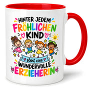 Tasse Erzieherin Geschenk fröhliches Kind wundervolle Erzieherin 330 ml Kindergärtnerin