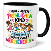Tasse Erzieherin Geschenk fröhliches Kind wundervolle Erzieherin 330 ml Kindergärtnerin