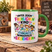 Tasse Erzieherin Geschenk fröhliches Kind wundervolle Erzieherin 330 ml Kindergärtnerin