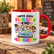 Tasse Erzieherin Geschenk fröhliches Kind wundervolle Erzieherin 330 ml Kindergärtnerin