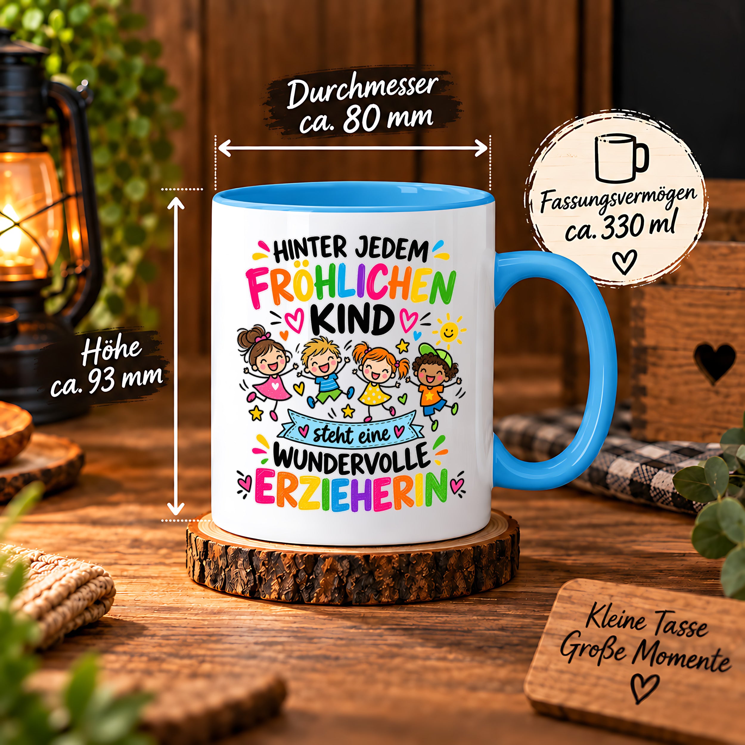 Tasse Erzieherin Geschenk fröhliches Kind wundervolle Erzieherin 330 ml Kindergärtnerin