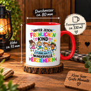Tasse Erzieherin Geschenk fröhliches Kind wundervolle Erzieherin 330 ml Kindergärtnerin