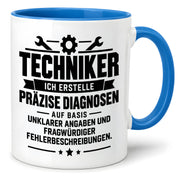 Techniker Tasse lustiger Spruch 330 ml Keramiktasse Geschenk für Handwerker Mechaniker Elektriker Geburtstag Weihnachten