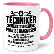 Techniker Tasse lustiger Spruch 330 ml Keramiktasse Geschenk für Handwerker Mechaniker Elektriker Geburtstag Weihnachten