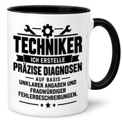 Techniker Tasse lustiger Spruch 330 ml Keramiktasse Geschenk für Handwerker Mechaniker Elektriker Geburtstag Weihnachten
